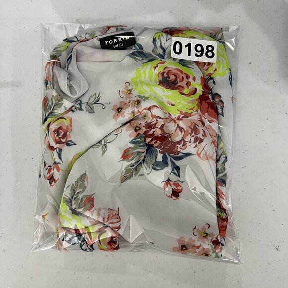 Torrid 2X Sophie Rose Swing Cami Flowy Tank Top White Neon Green Bloomcore Boho - Picture 10 of 10